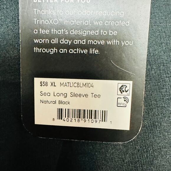 Allbirds NWT Natural Black Sea Long Sleeve Pullover Crew Neck Tee Size X-Large - Picture 8 of 8